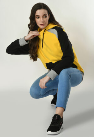 Designer Hoodies for Women - Yellow & Black - 5