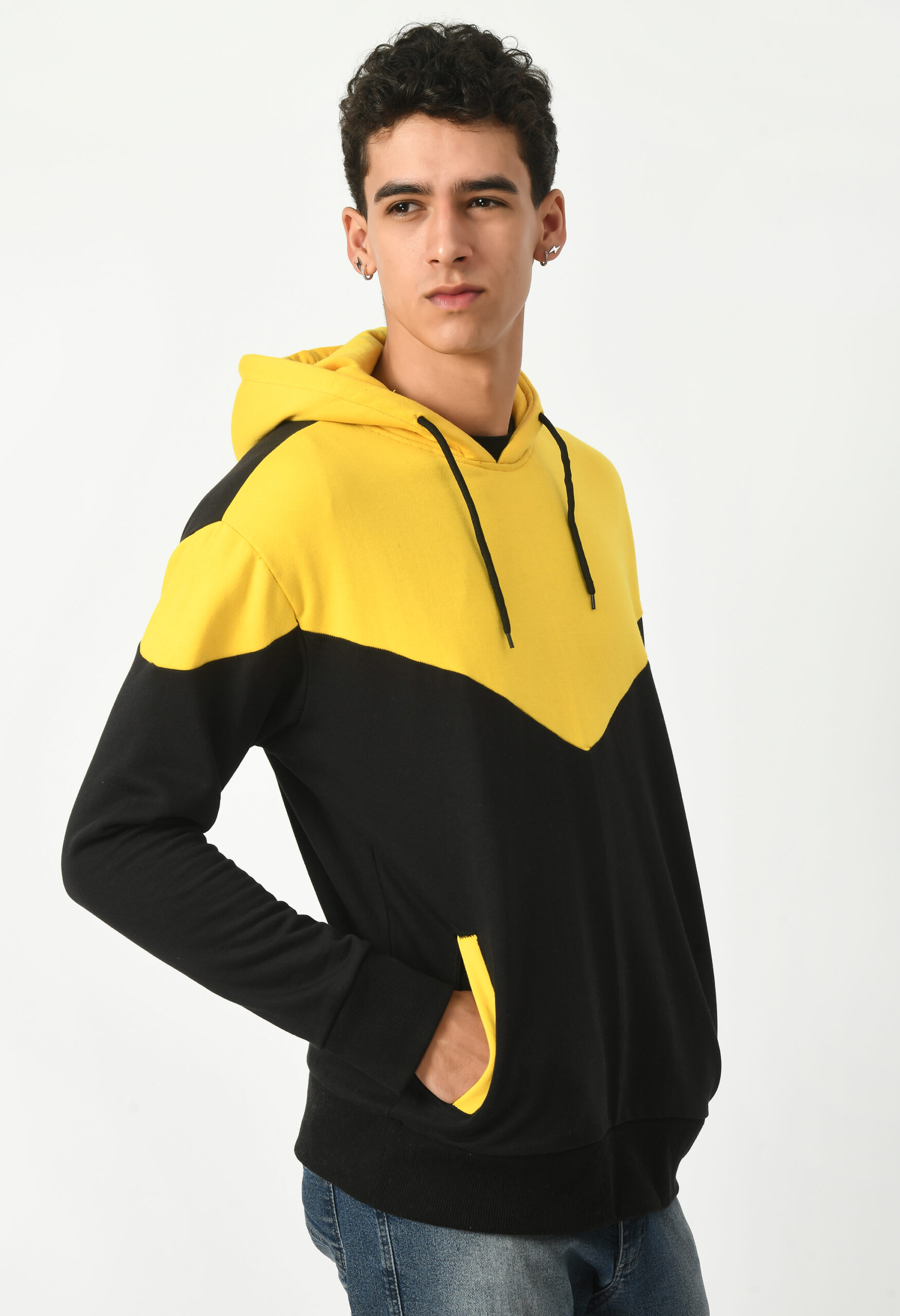 Black and 2025 yellow designer hoodie