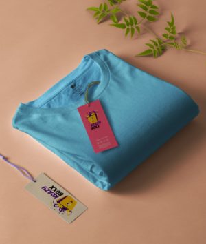 Men Plain Sky Blue T Shirt