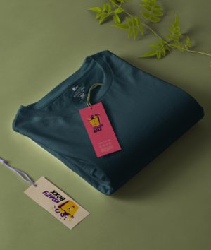 Men Plain Teal Blue T Shirt