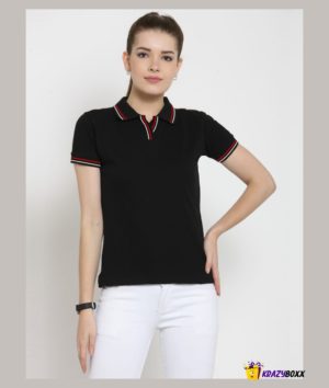 Women Tipped Black Polo