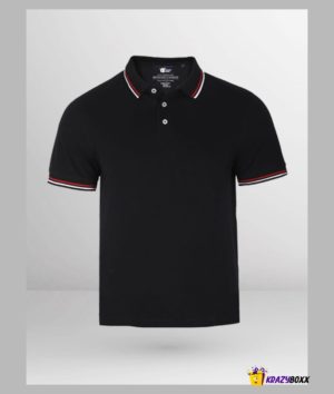 Men Tipped Black Polo
