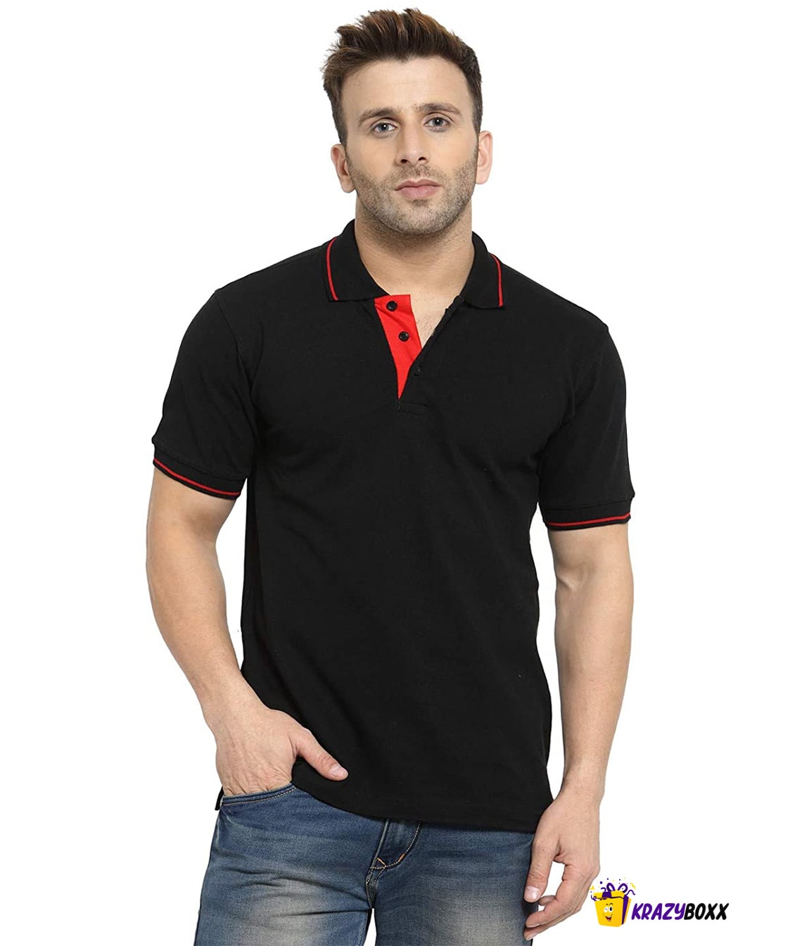 Premium Organic Black Polo T shirt for Men 1 Black polo t shirt