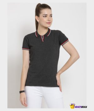 Women Tipped Charcoal Polo