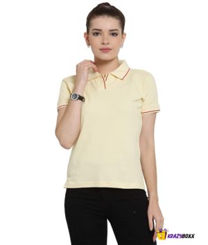 Premium Organic Cotton (Certified) Cream Polo with Red Tipping-W