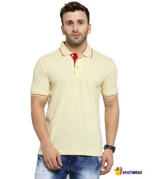 Premium Organic Cotton Cream Polo with Red Tipping (KB - 25)