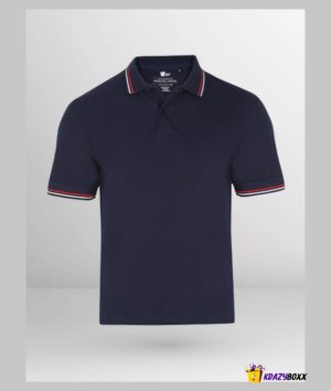 Men Tipped Navy Blue Polo