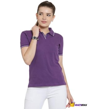 Premium Organic Cotton (Certified) Purple Polo with White Tipping-W