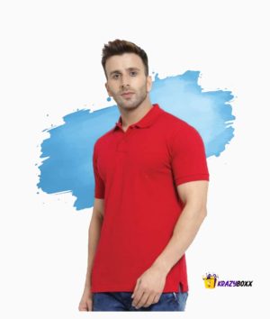 Men Plain Red Polo
