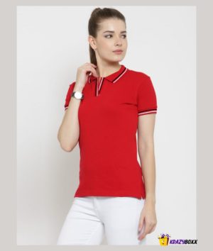 Women Tipped Red Polo