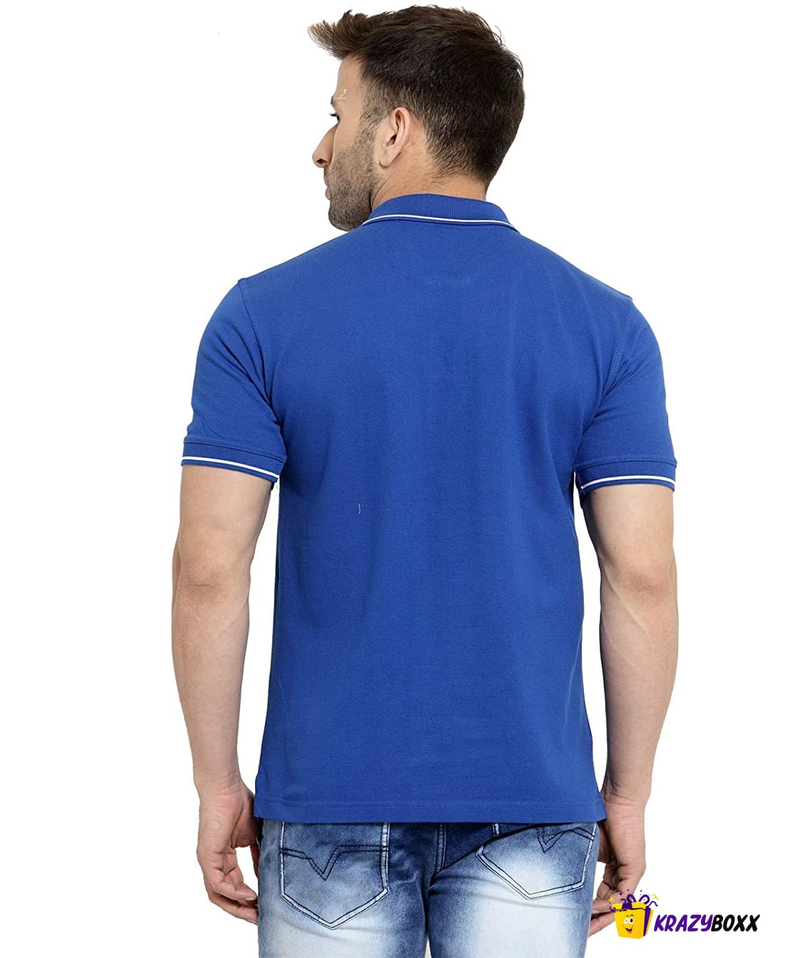 Premium Organic Cotton Royal Blue Polo with White Tipping (KB - 6) 2 Premium Organic Cotton Royal Blue Polo with White Tipping (KB - 6) - Image 2