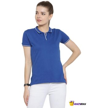 Premium Organic Cotton (Certified) Royal Blue Polo with White Tipping-W