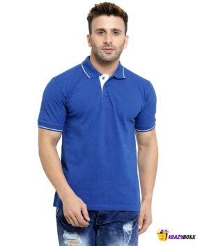 Premium Organic Cotton Royal Blue Polo with White Tipping (KB - 6)