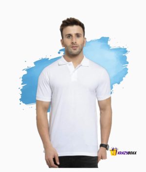 Men Plain White Polo