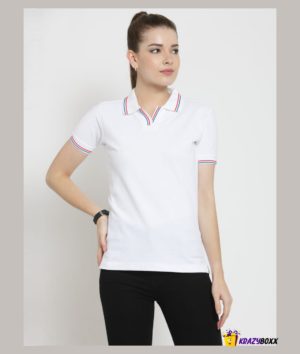 Women Tipped White Polo