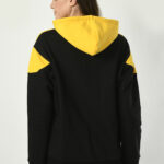 Designer Hoodie for Women - Yellow & Black V Shaped - 9
